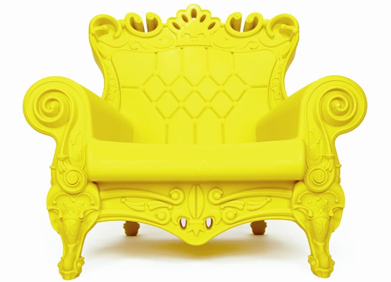 Żółty fotel ogrodowy "Queen Of of Love", Bobby...