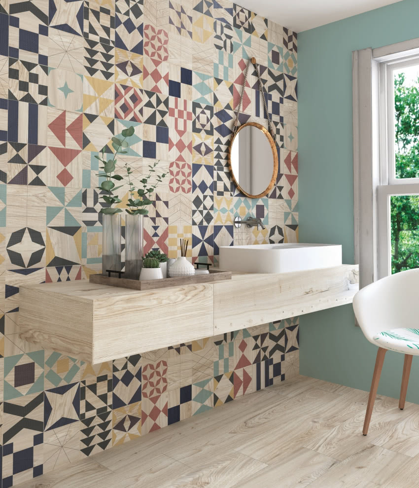 Kolorowe i wzorzyste płytki pasują wyłącznie do...