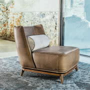 Occasional - fotel z drewnianą podstawą, obicie...