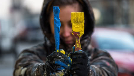Artyści solidarni z Ukrainą - w Warszawie powstały trzy murale