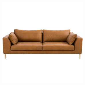 Brązowa sofa skórzana