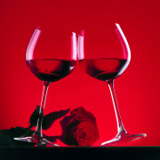 Karminowy wianek, suto marszczona czerwona...