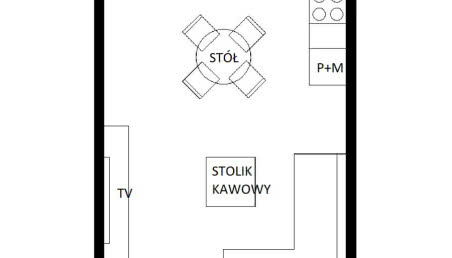 Aranżacja salonu z aneksem kuchennym