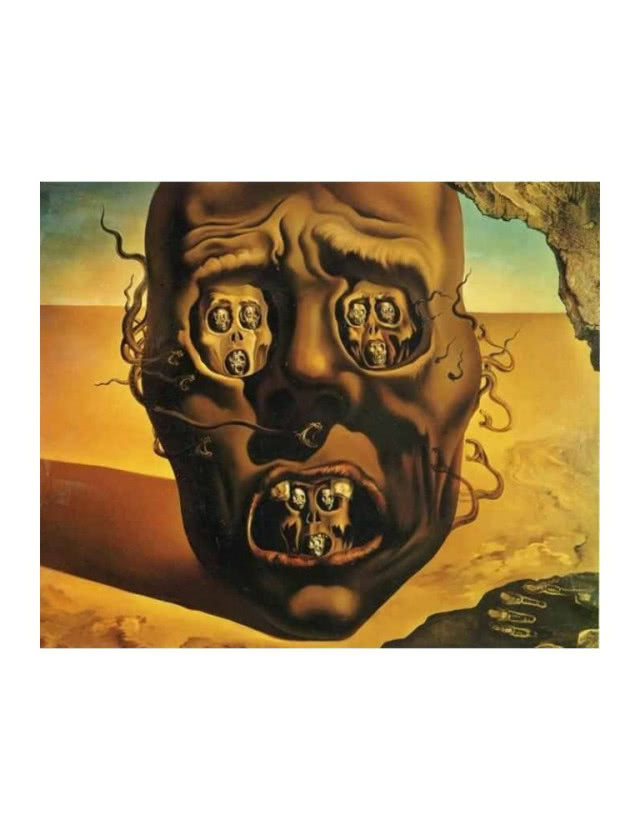 czaszka wypełniająca prawie cały obraz