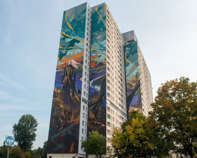 Mural Wiedźmin XXL - ul. Piotrkowska 182
