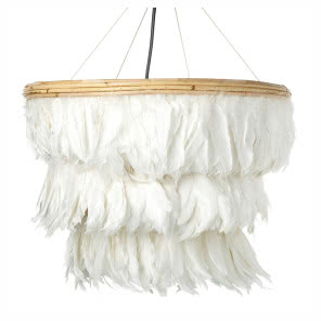 Lampa wisząca z piór