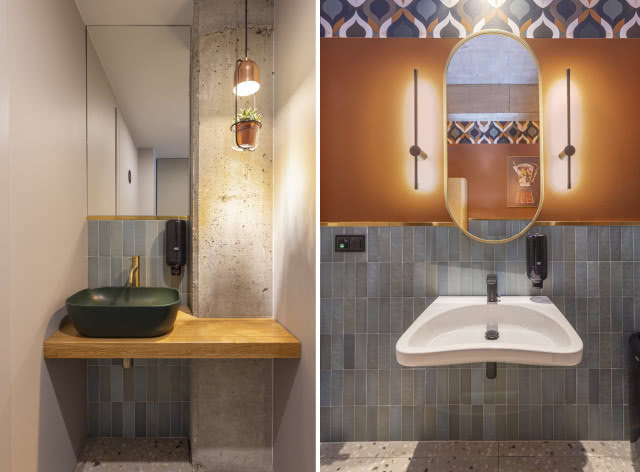 Kawiarnia z lastryko na podłodze i betonową ścianą