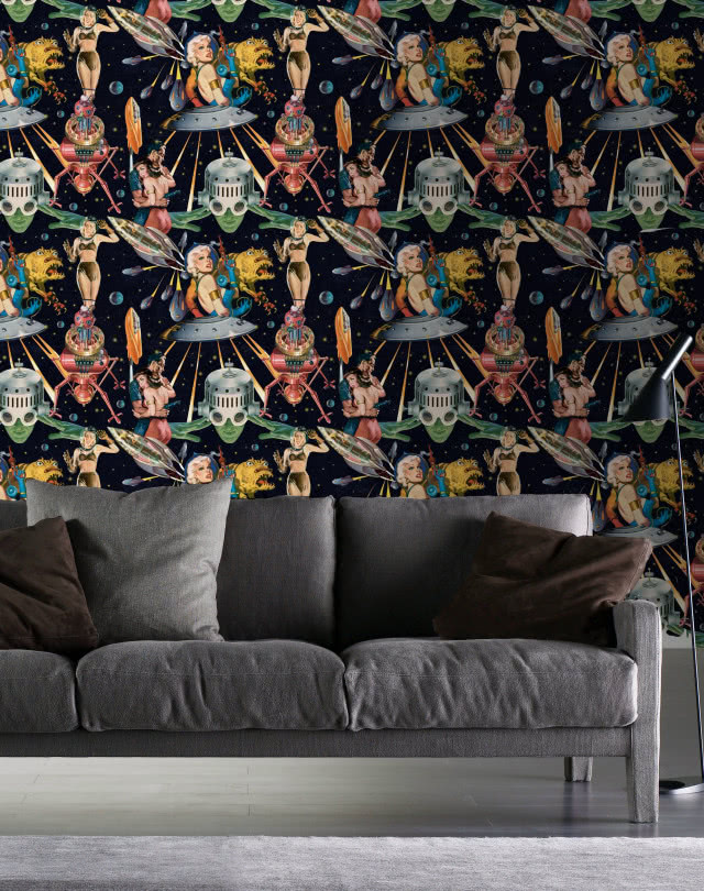 Laserowy świat Niecodzienna tapeta Other World marki MINDTHEGAP to absolutny "must have" dla miłośników komiksów. DEKORIAN HOME