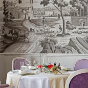 W błękitnej tonacji - tapeta ręcznie malowana na...