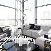 Czarno-biała stylizacja loftu wykonana na kursie...