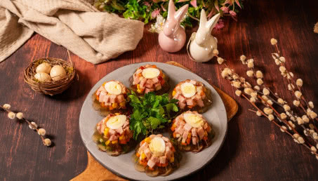 Wielkanocne galaretki z szynką