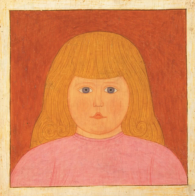 Mykoła Kasperowycz, Portret dziewczynki, lata 20., tempera, sklejka, Narodowe Muzeum Sztuki Ukrainy