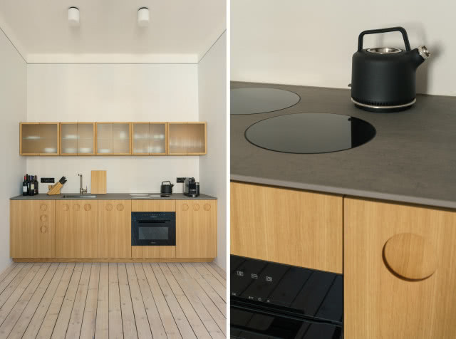 drewniana kuchnia z forniru