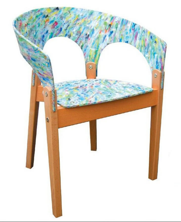 Krzesło z oparciem i siedziskiem zrobionym z...