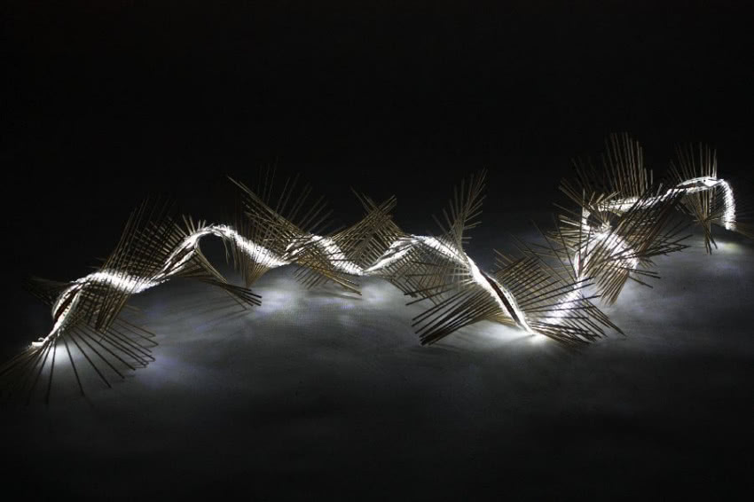 Spikestick, lampa z patyczków szaszłykowych