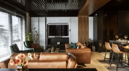 Szykowny apartament w ciemnych kolorach