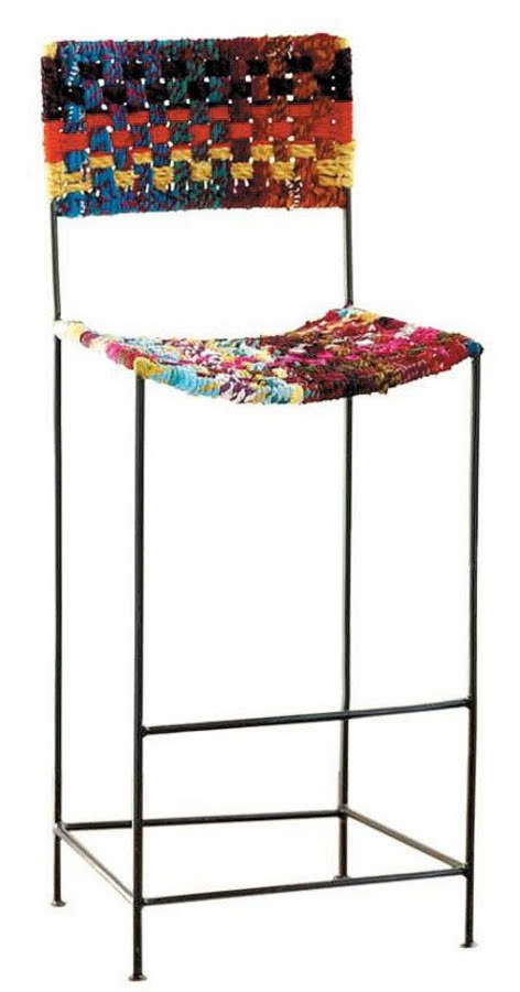 Hoker barowy z siedziskiem i oparciem wyplatanym...