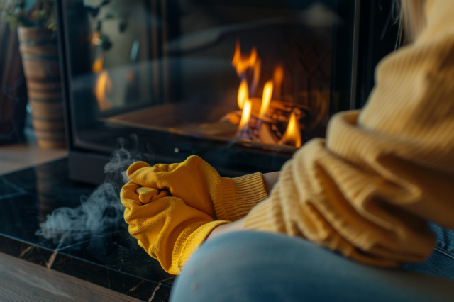 czyszczenie szyby w kominku