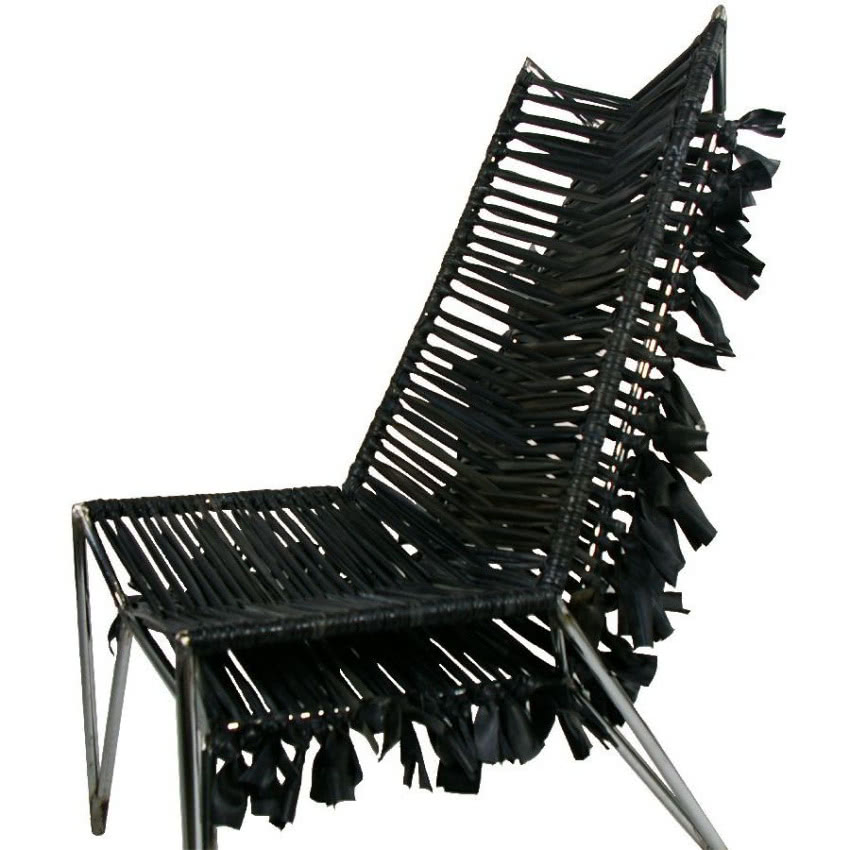 Wdętkę Fotel z materiałów recyklingowych