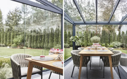 Nowoczesny dom ze szklaną werandą