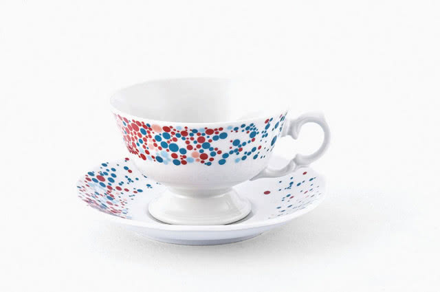 filiżanka w kropki