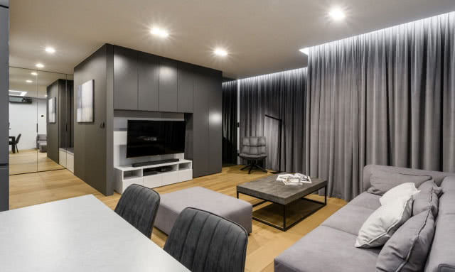 Czysty minimalizm - mieszkanie całe w szarości