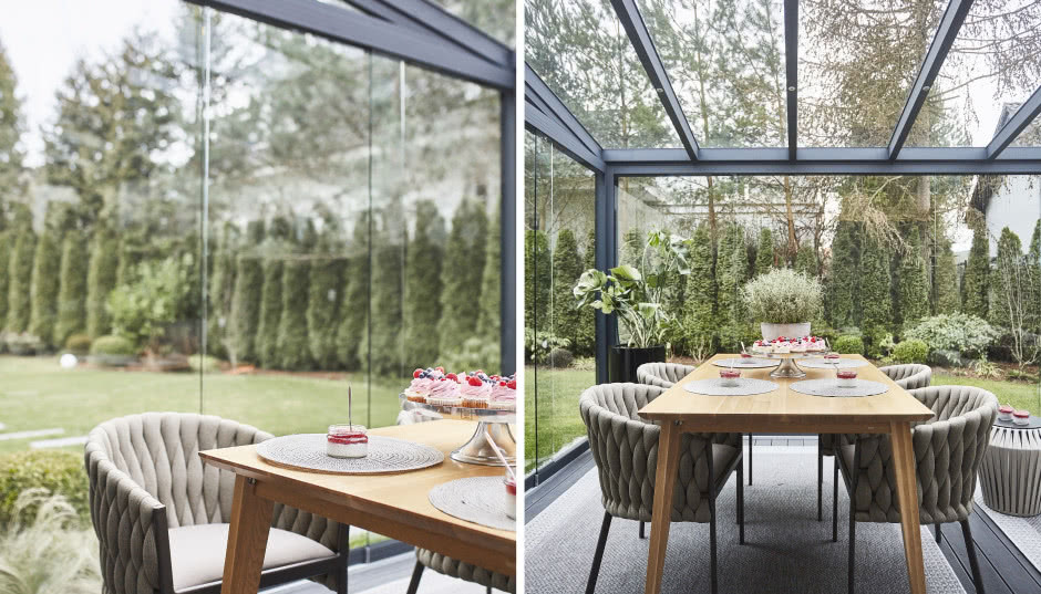 Nowoczesny dom ze szklaną werandą