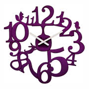 Zegar ścienny Pi:P w kolorze śliwkowym