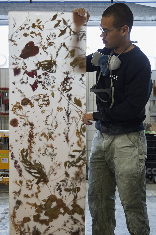 Prezentacja zatopionych kwiatów w żywicy