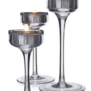 Zestaw trzech szklanych świeczników BLOMSTER w...