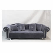 Sofa Gondola tapicerowana grafitowym pluszem