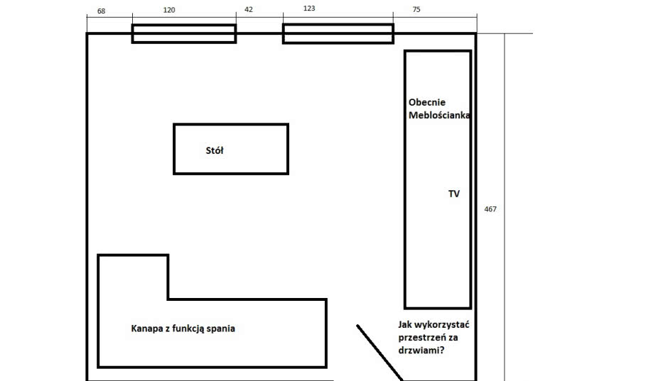 Salon z sypialnią i garderobą
