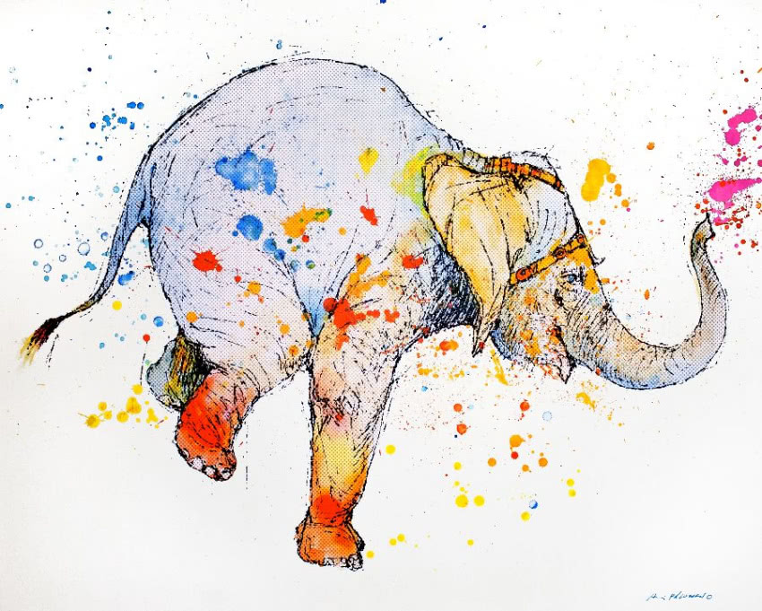 Andrzej Pągowski, "Słoń", druk na płótnie i...