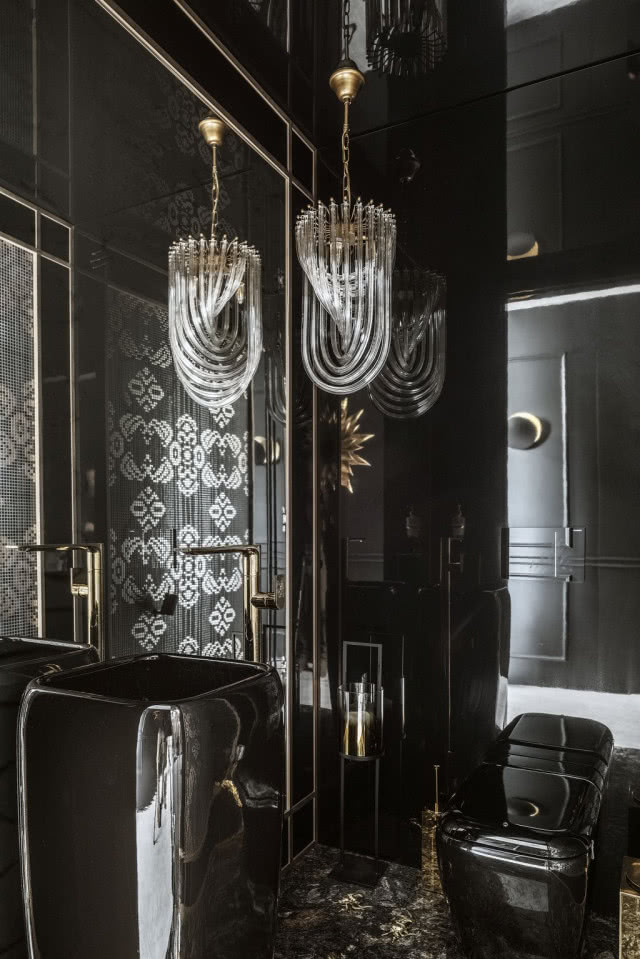 Luksusowa łazienka w stylu art deco