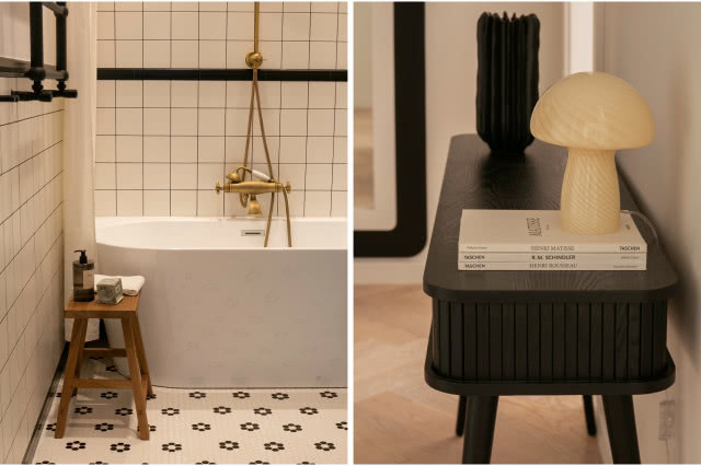 Biało czarna łazienka