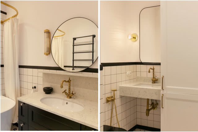 Biało czarna łazienka