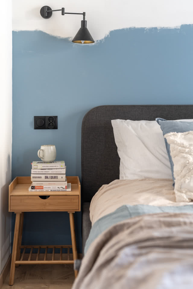 Ściana ombre w sypialni