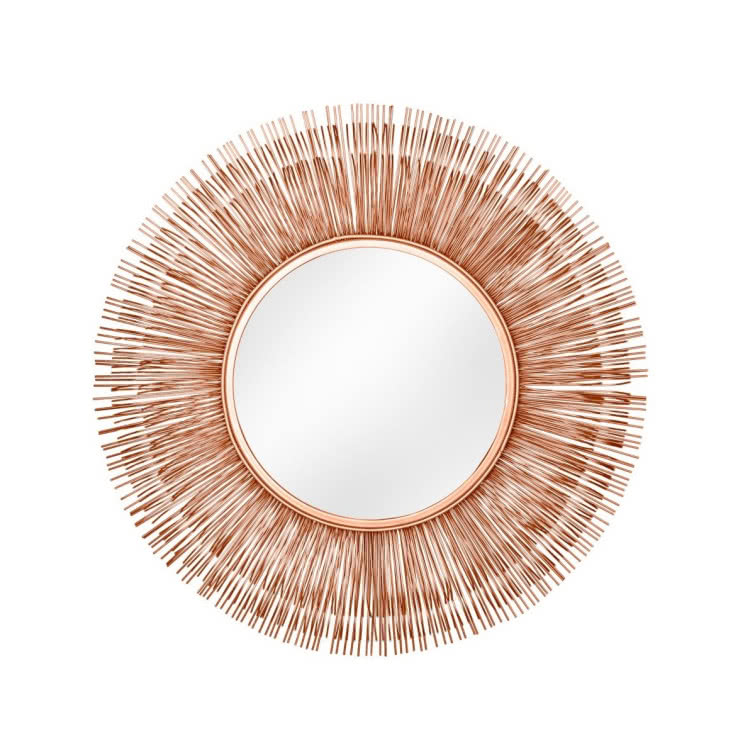 Lustro Sunlight, średnica 88 cm, miedziane, Invicta Interior