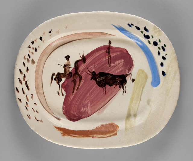 Pablo Picasso talerz Corrida na białym tle