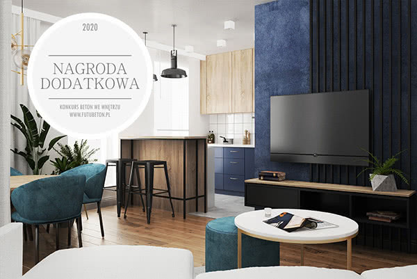 Praca "Mieszkanie z granatowym akcentem"