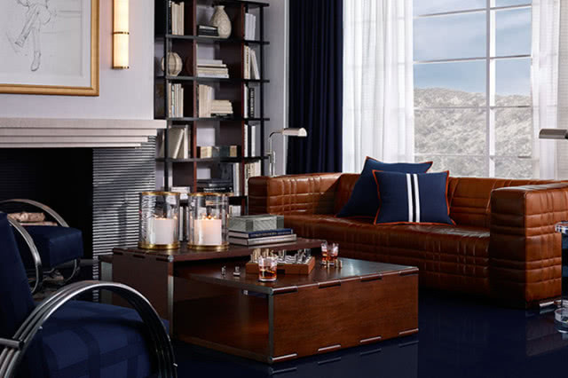 Skórzane sofy w salonie