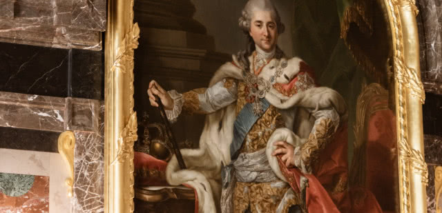 portret króla w stroju koronacyjnym