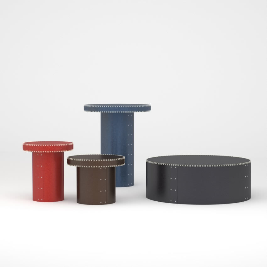 Stoliki Lin z naturalnego linoleum obszyte...