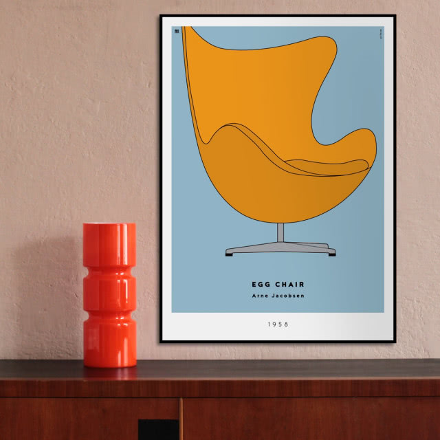 plakat przedstawiający żółty fotel