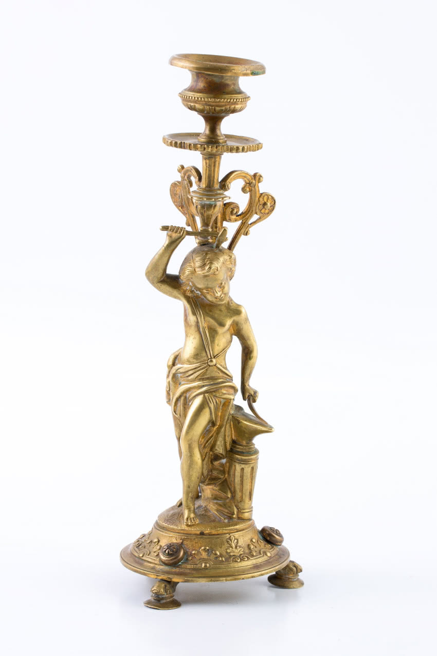 Empirowy kandelabr z trzonem w formie putta,...