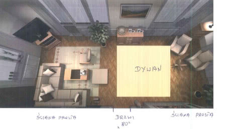 Salon z podziałem na strefy