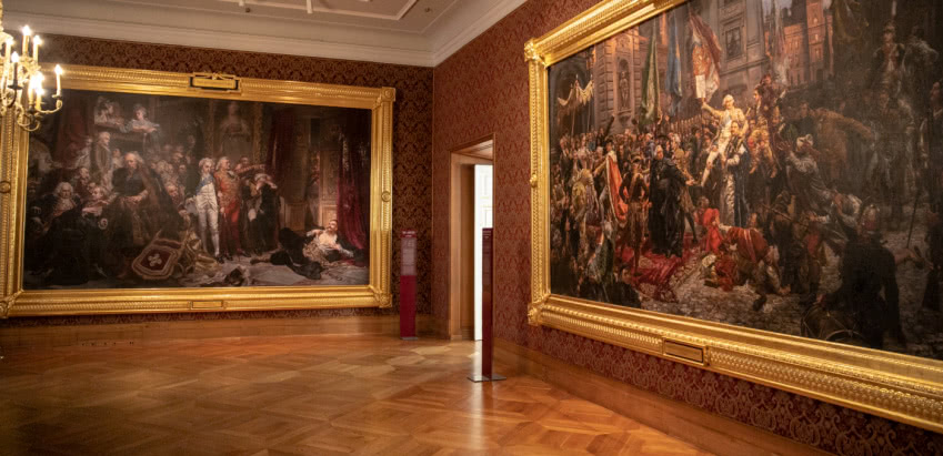 W głębi: Jan Matejko, "Rejtan - Upadek Polski",...