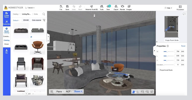 Homestyler. Wszechstronny online design wnętrz:...