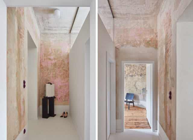 mieszkanie w kamienicy ze ścianami wabi-sabi