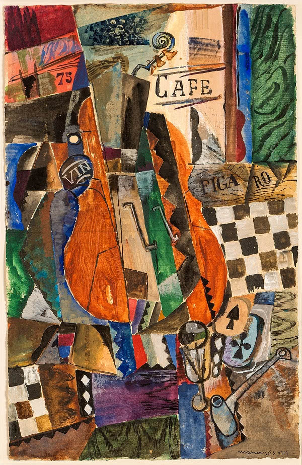 Louis Marcoussis,  Kompozycja kubistyczna (Cafe Figaro), 1919